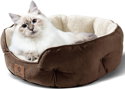 Indulge Your Pet with the Cozy Small Dog Bed - Soft, Machine Washable, Anti-Slip & Water-Resistant for Small Dogs and Cats - 20 Inches in Elegant Brown